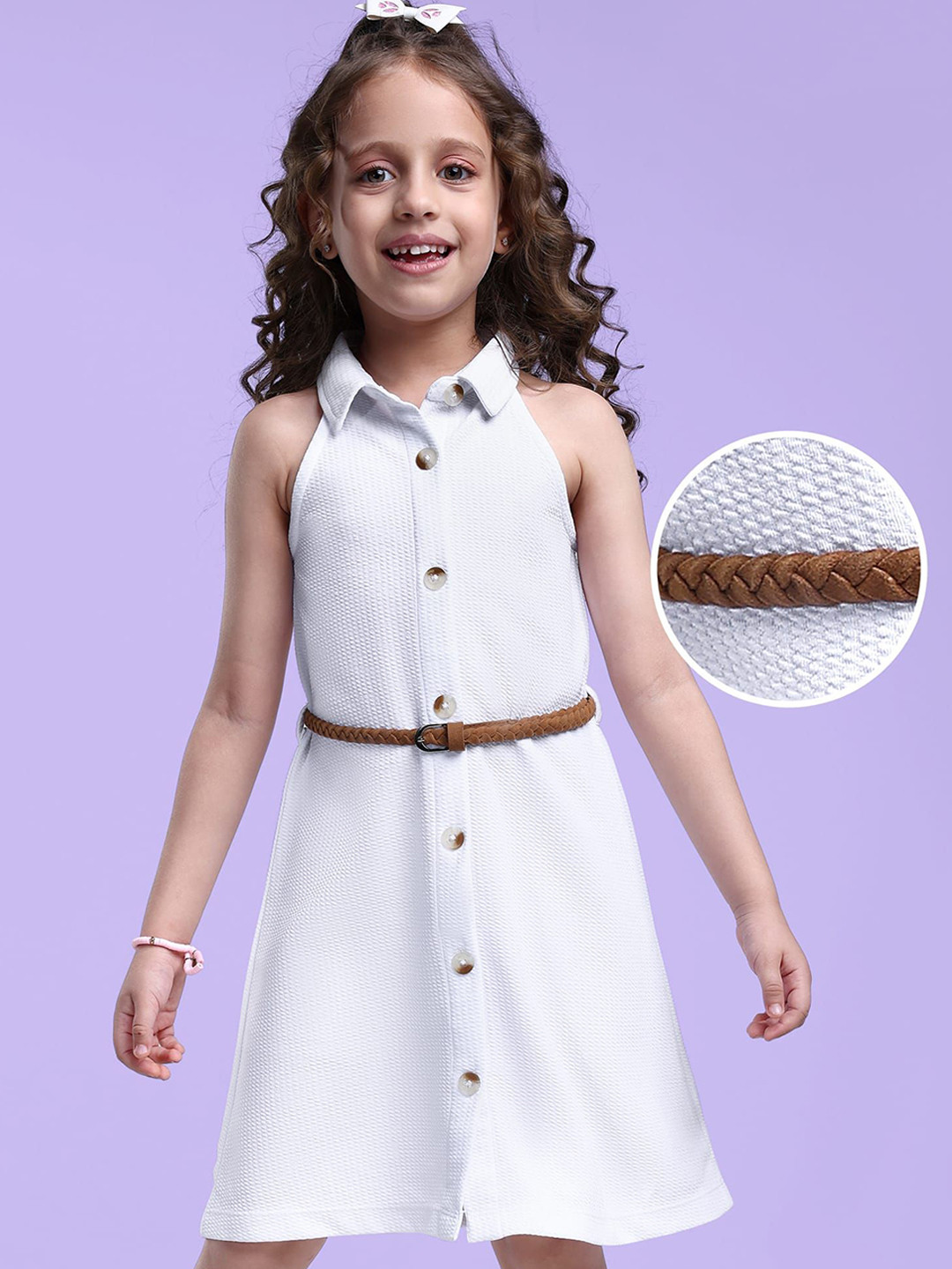 Hola Bonita Polka Dot Print A-Line Dress