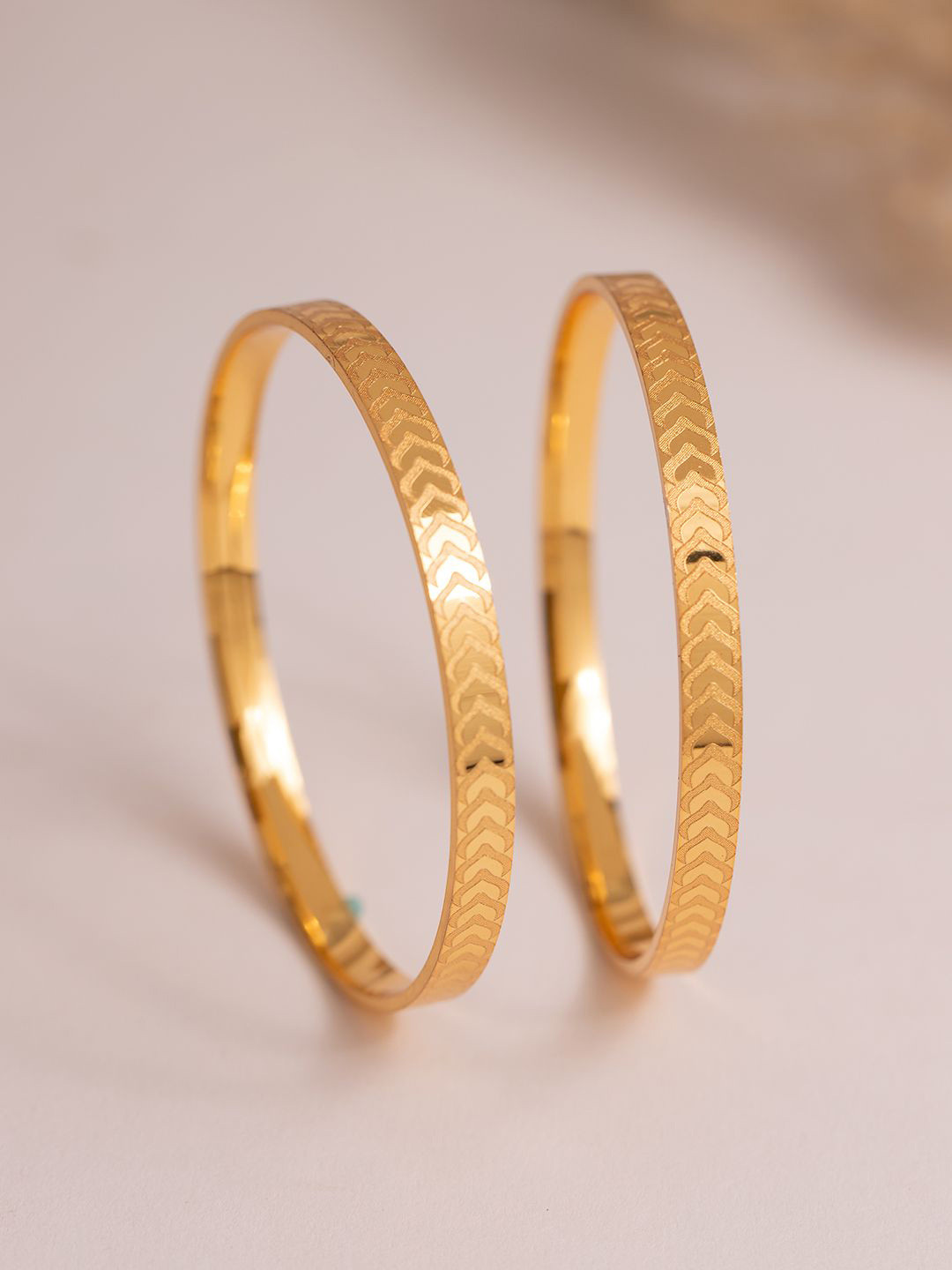 Voylla Set Of 2 Gold Elegance Meher Bangles