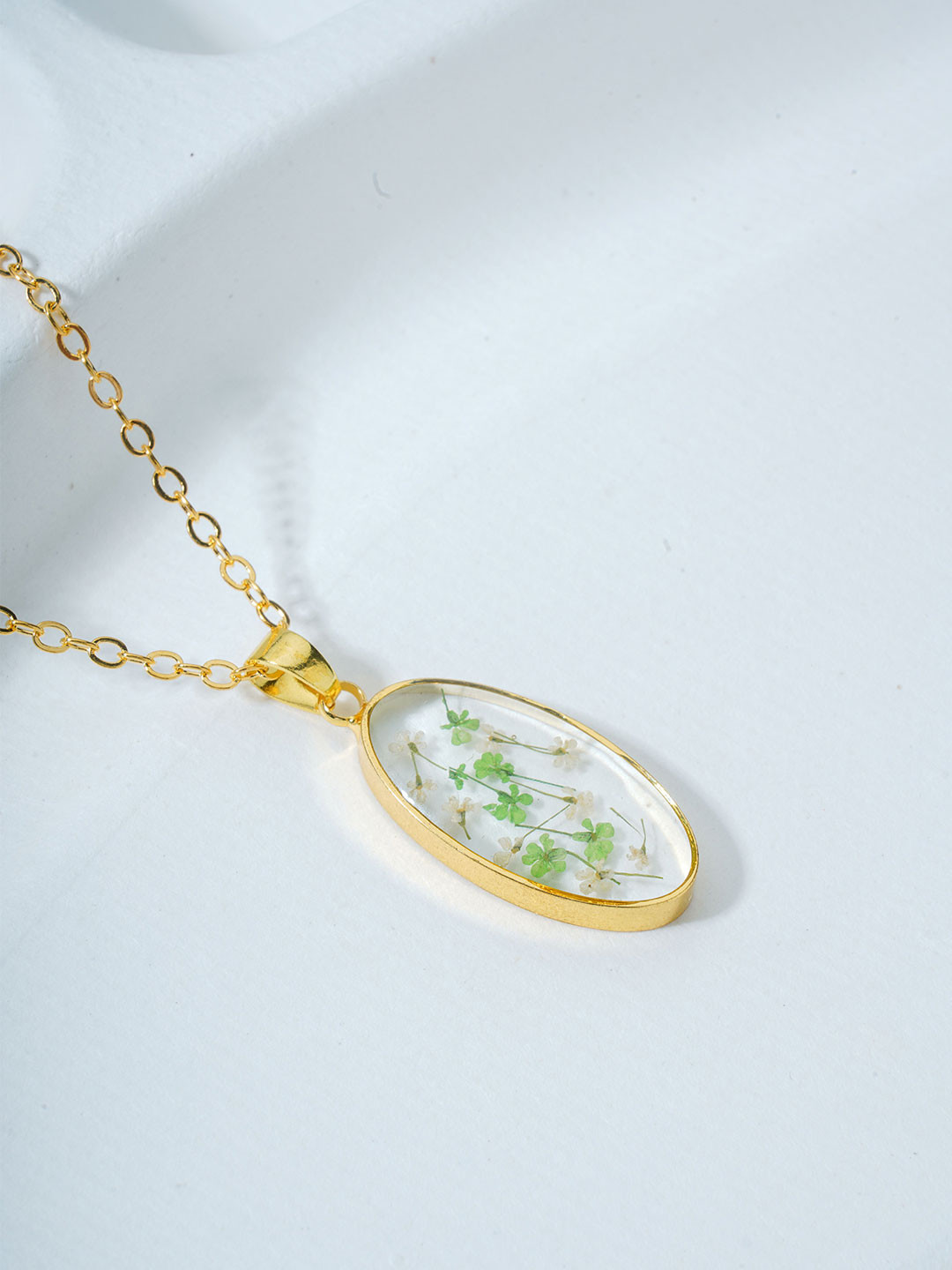 BISHTY  Gold-Plated Stainless Steel Floral Pendant with Chain