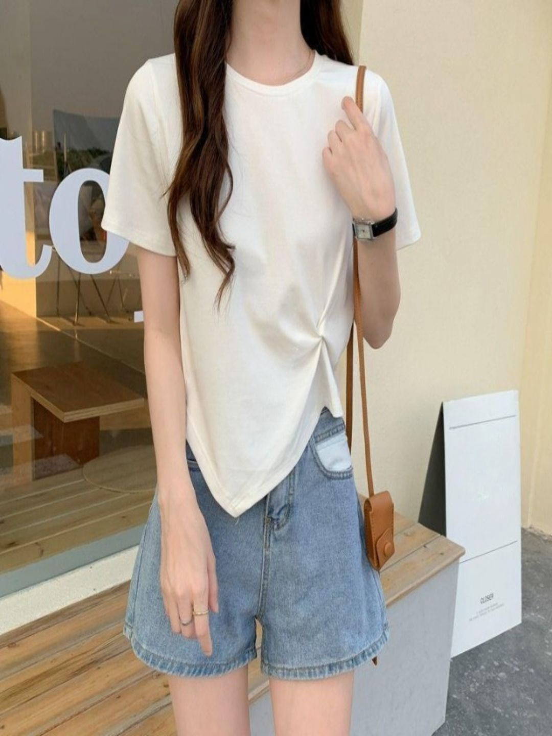 DressBerry Solid Round Neck Regular Fit Polyester T-shirt