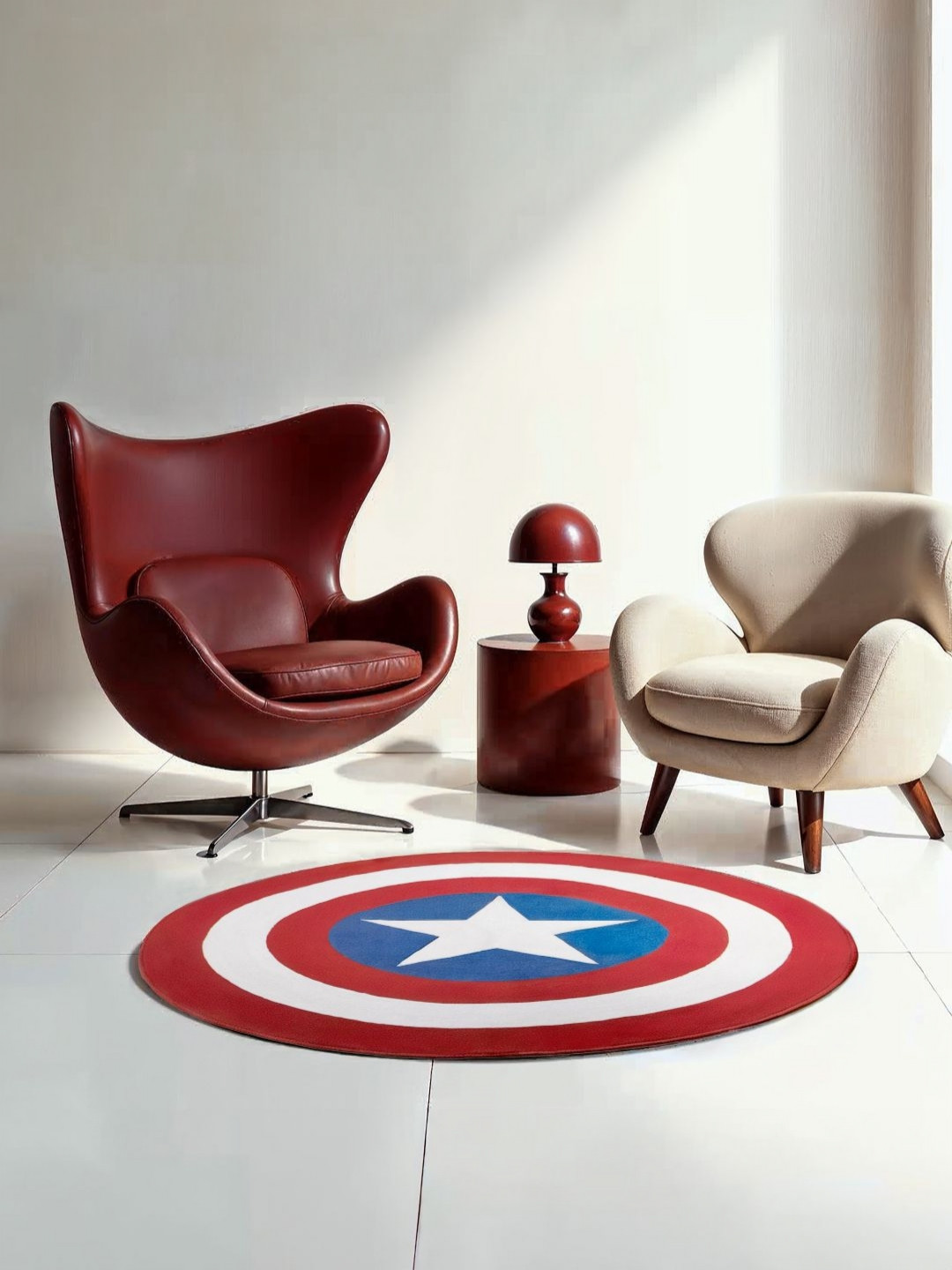 The Souled Store Red & White Anti-Skid Captain America Printed Floor Mat