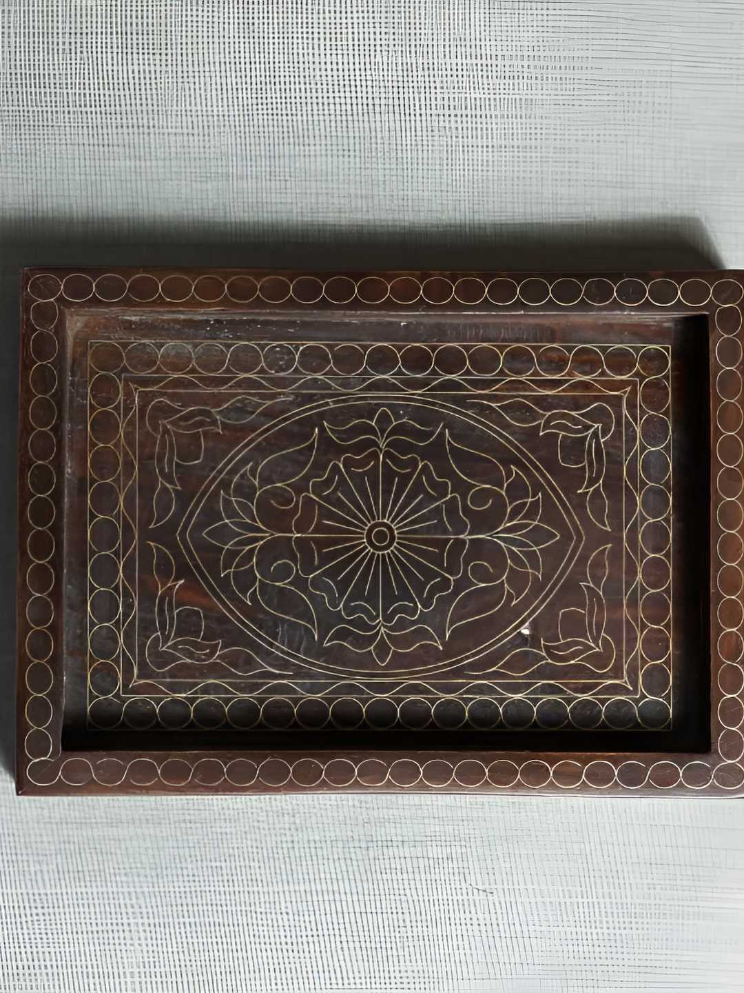 House Of Accents Brown 2025 Wood 1 Pieces Easy to Clean Serving Tray