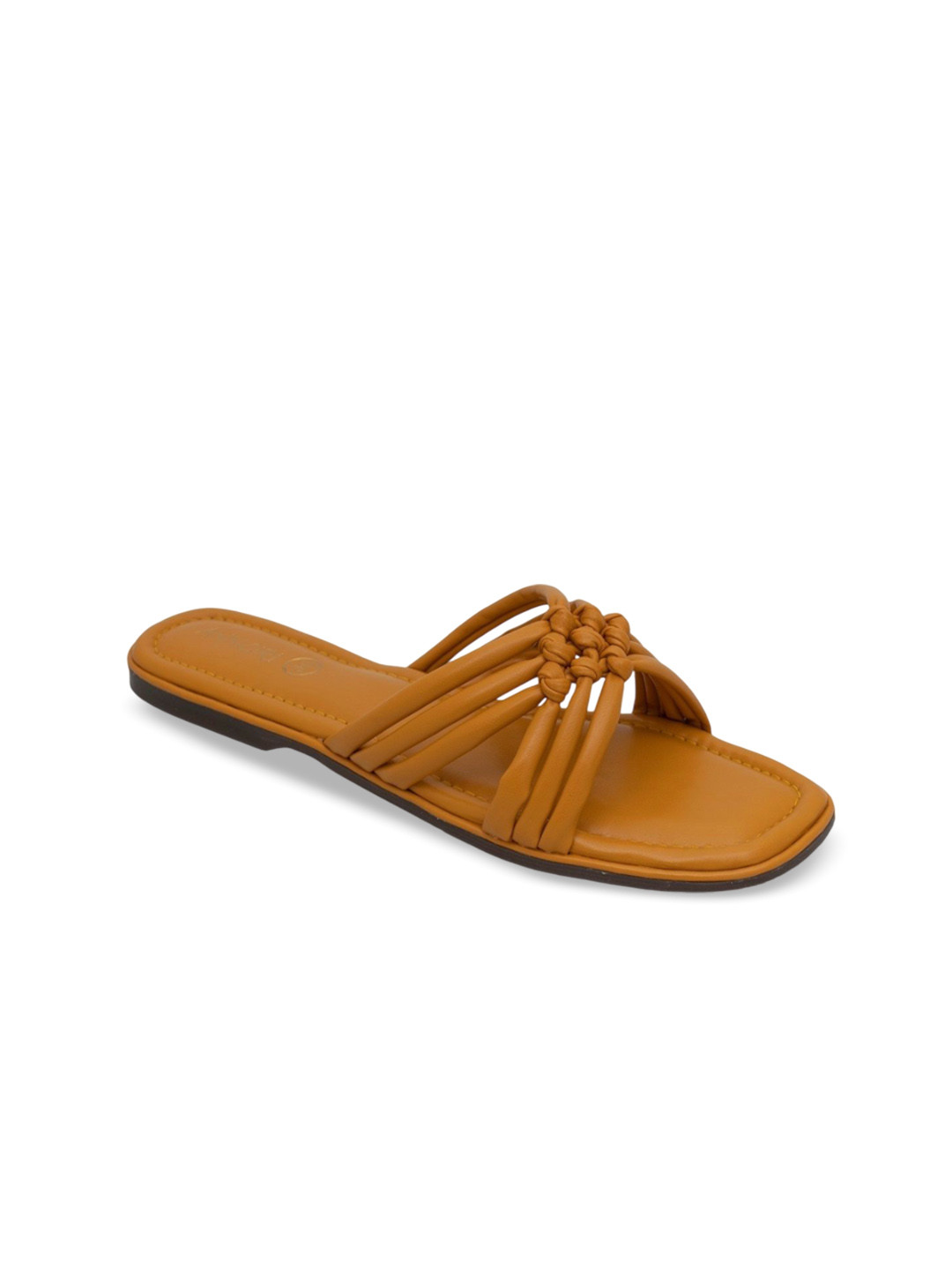 Anngiri Women No Back Strap Strappy Knotted Open Toe Flats