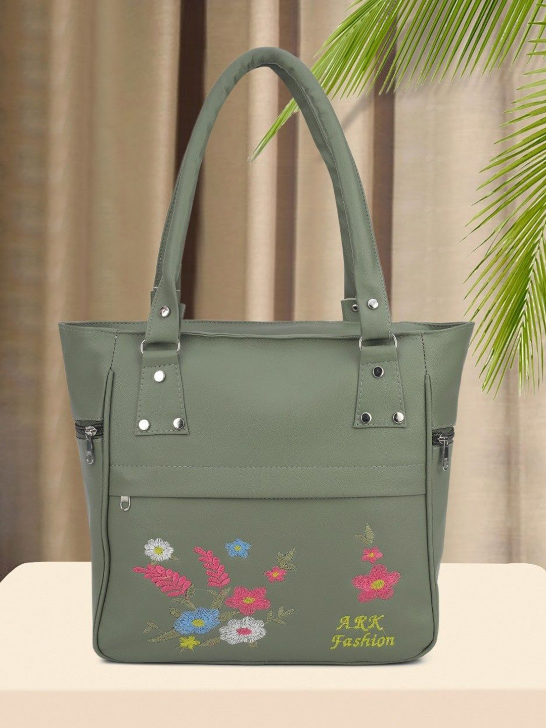 ARK FASHION Women 1Printed PU Structured  Embroidered Shoulder Bag