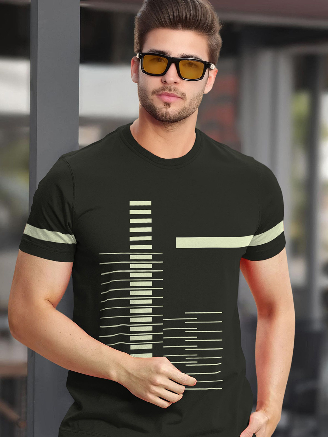 TRIPR Printed Short Sleeves Round Neck T-shirt