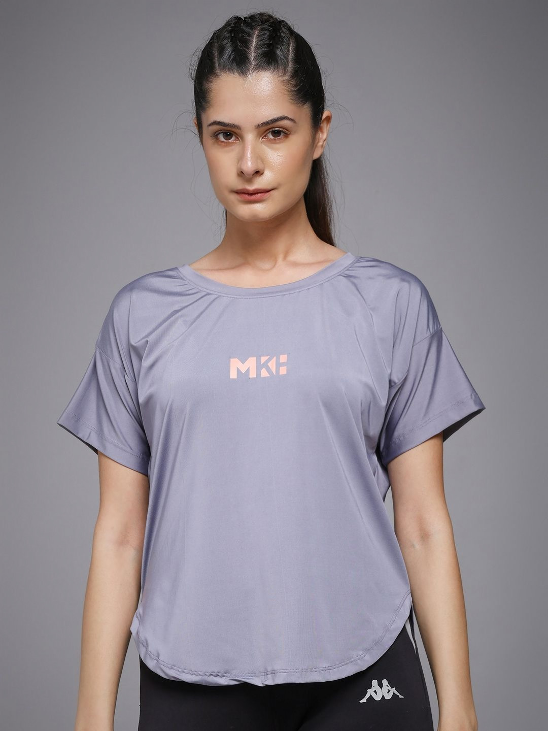 MKH Women 1Typography Printed Dri-FIT Pockets T-shirt