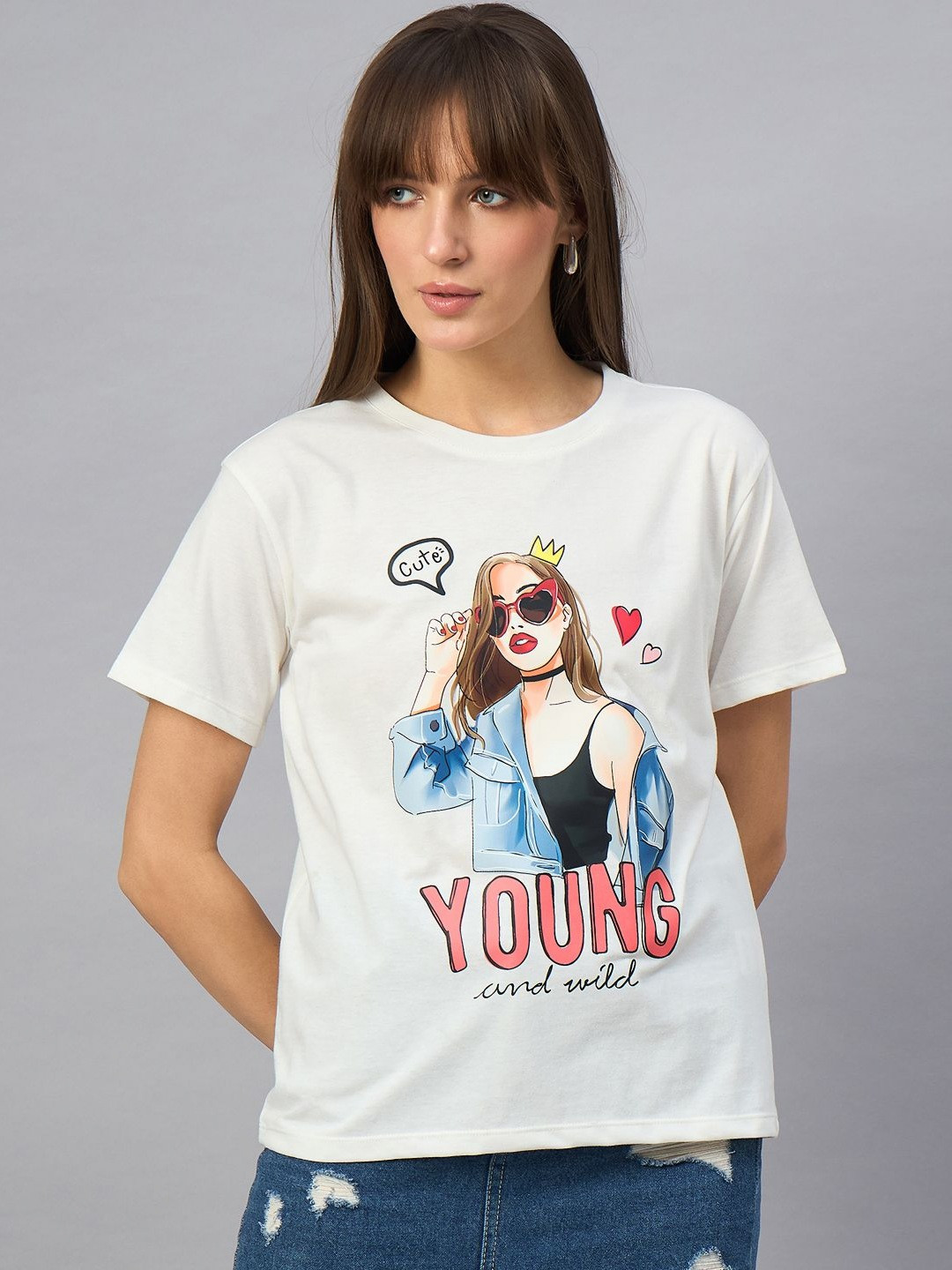 98 Degree North Graphic Printed Round Neck Cotton Regular Fit T-shirt