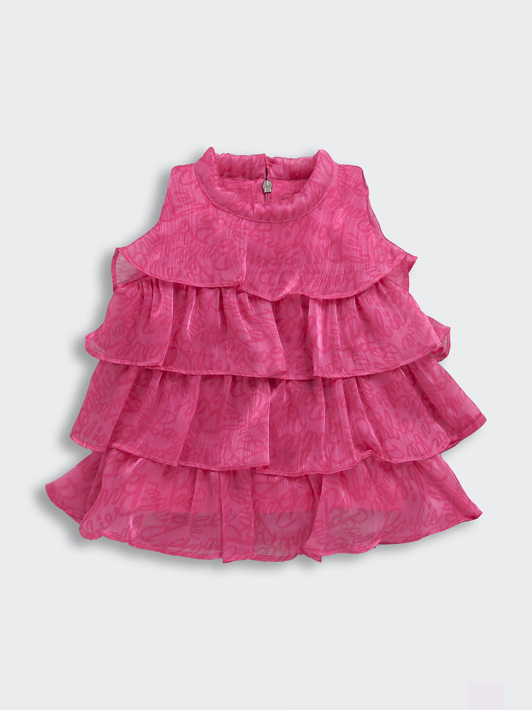 Tiny Girl Barbie Print Layered Tiered Top