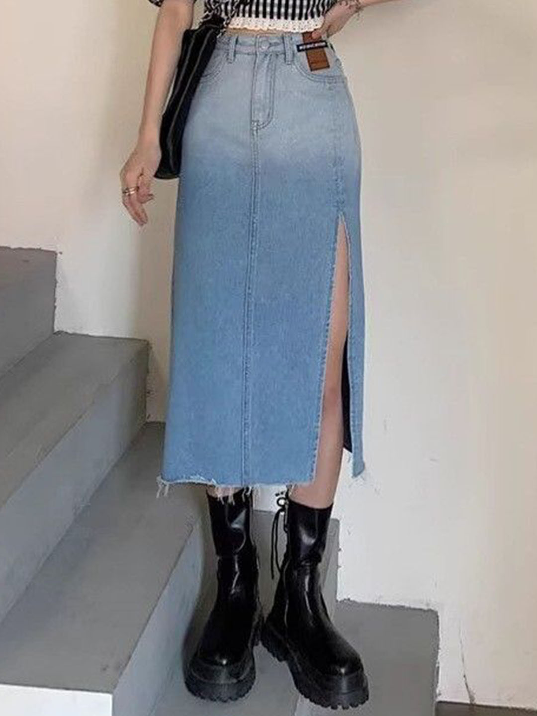 StyleCast X Revolte Side Slit Straight Midi Skirt