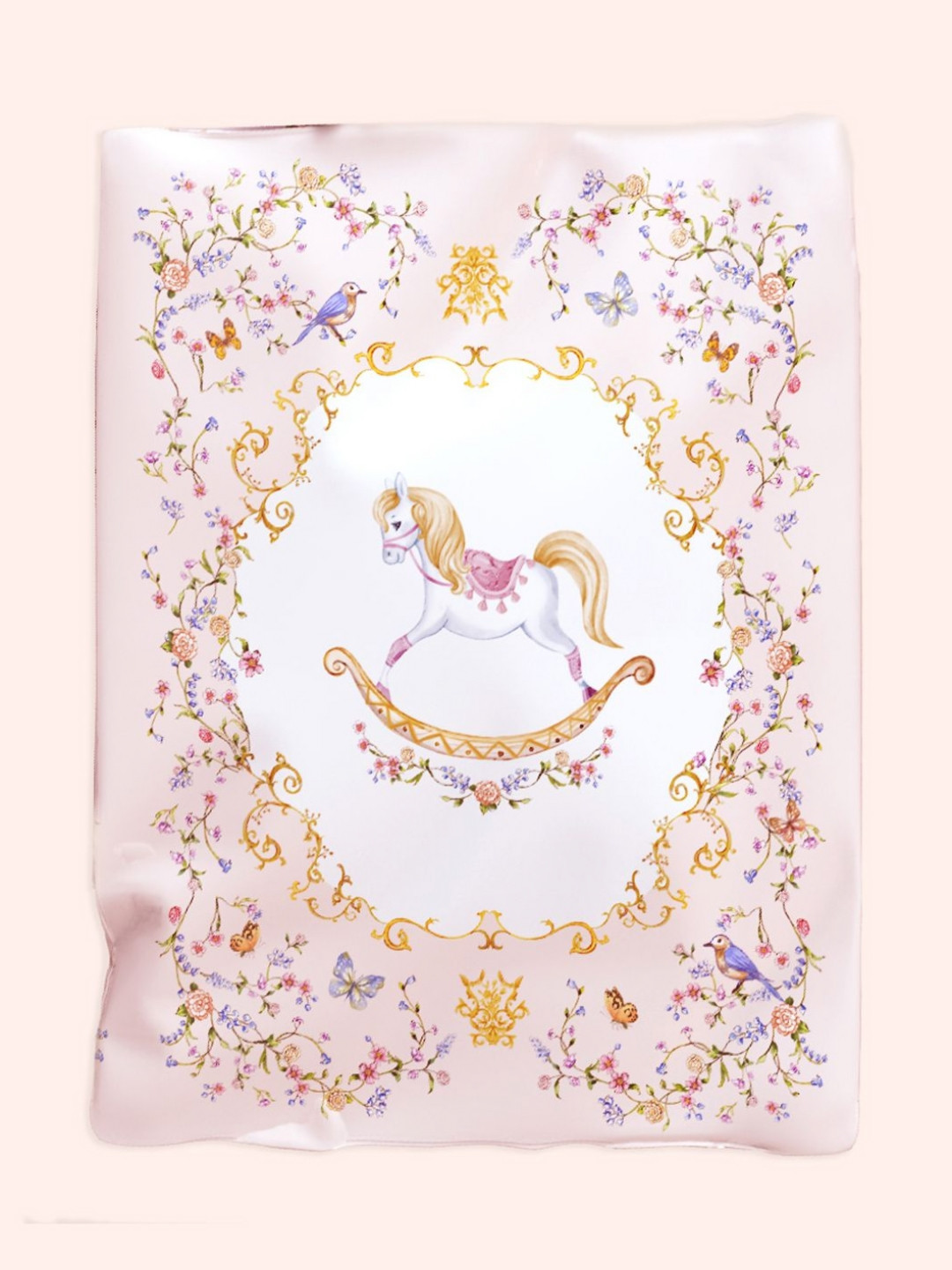 Fancy Fluff Peach-Coloured & Mustard Floral AC Room Single Bed Comforter