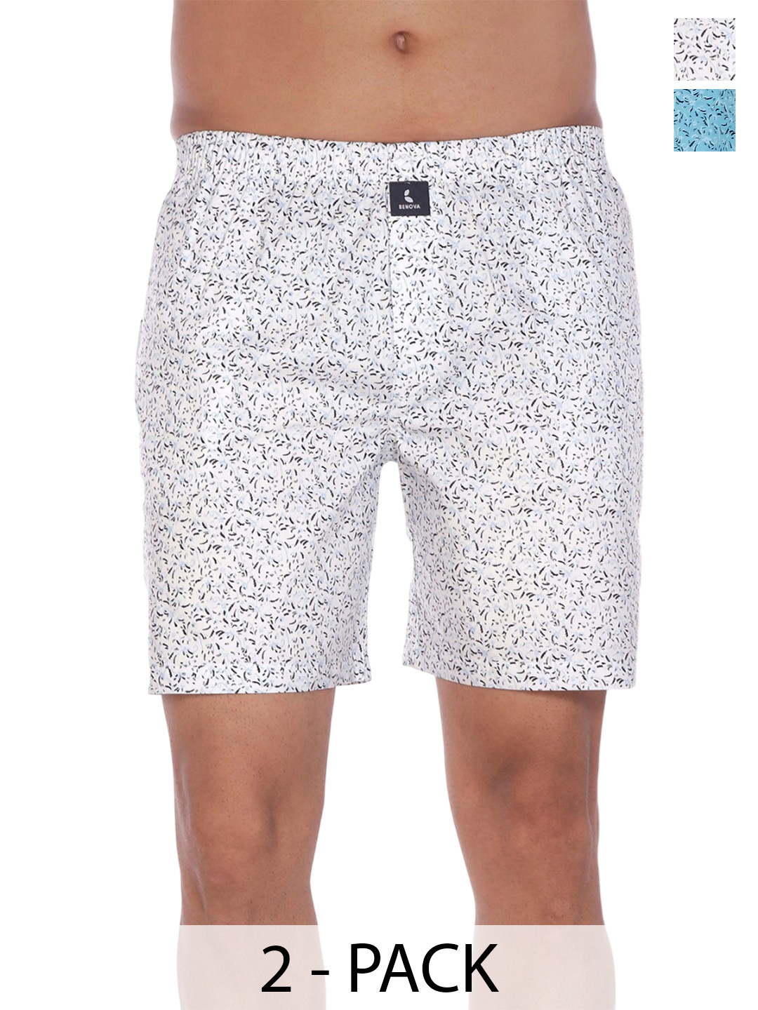 BENOVA Pack Of 2 Printed Pure Cotton Boxers BNV-24-26-P2-S