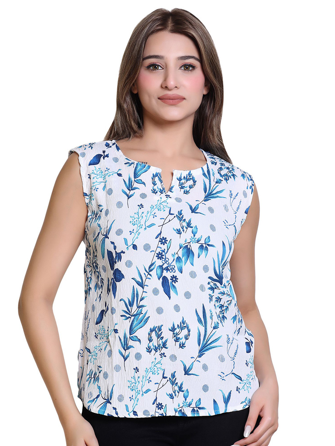 Ogarti Women Floral Printed A-Line Regular Top