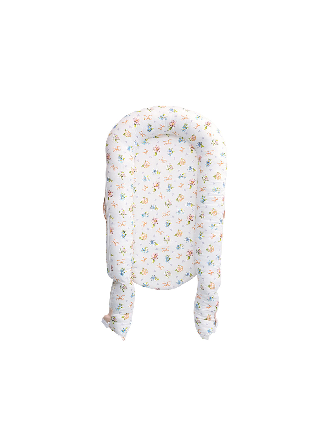Fancy Fluff Girls White & Blue Printed Organic Cotton Bed