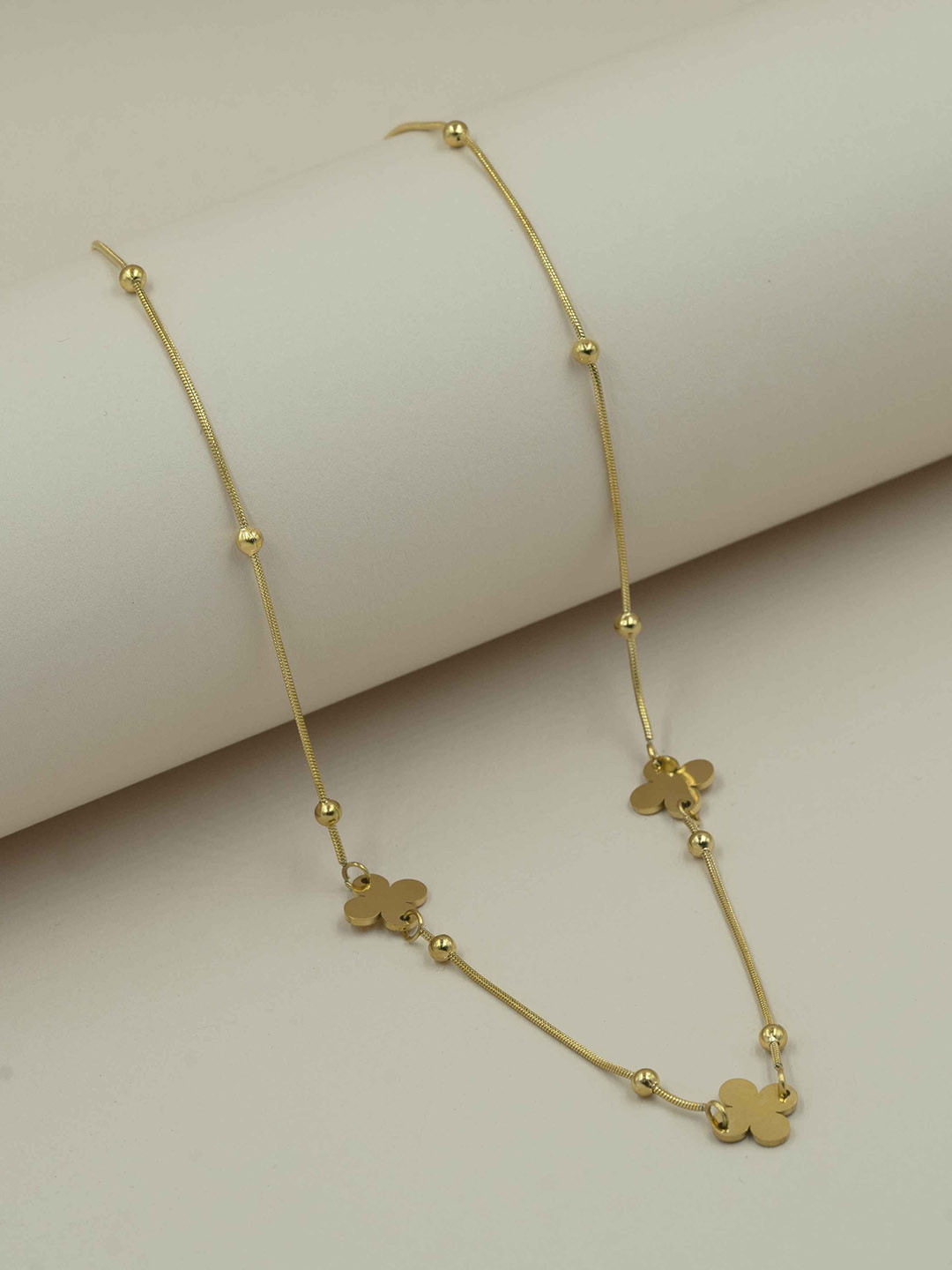 ARTKLIM Gold Plated Clover Charms Necklace