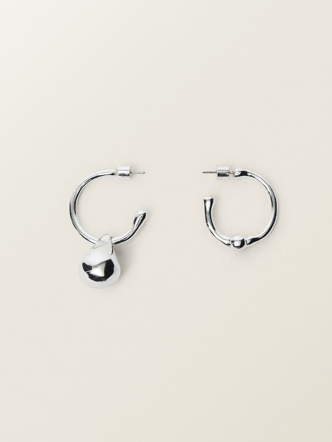 MANGO Asymmetrical Design Half Hoop Earrings