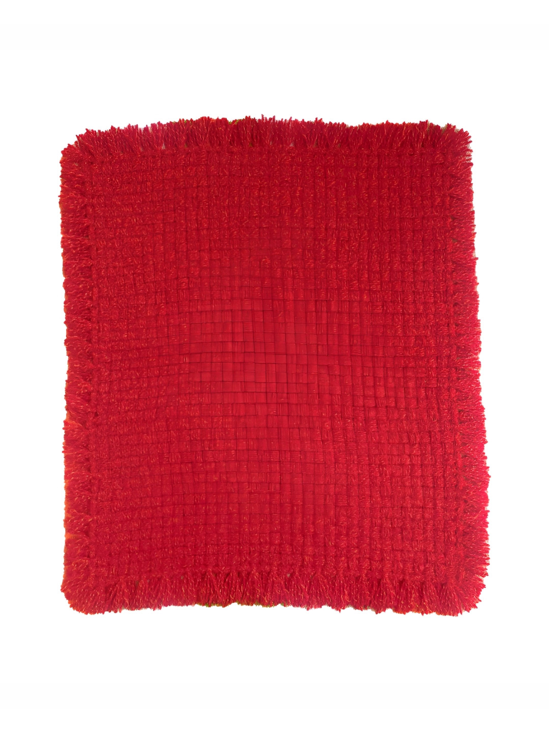 Jaipur Woollen Handicraft Red Woollen Puja Prayer Mat