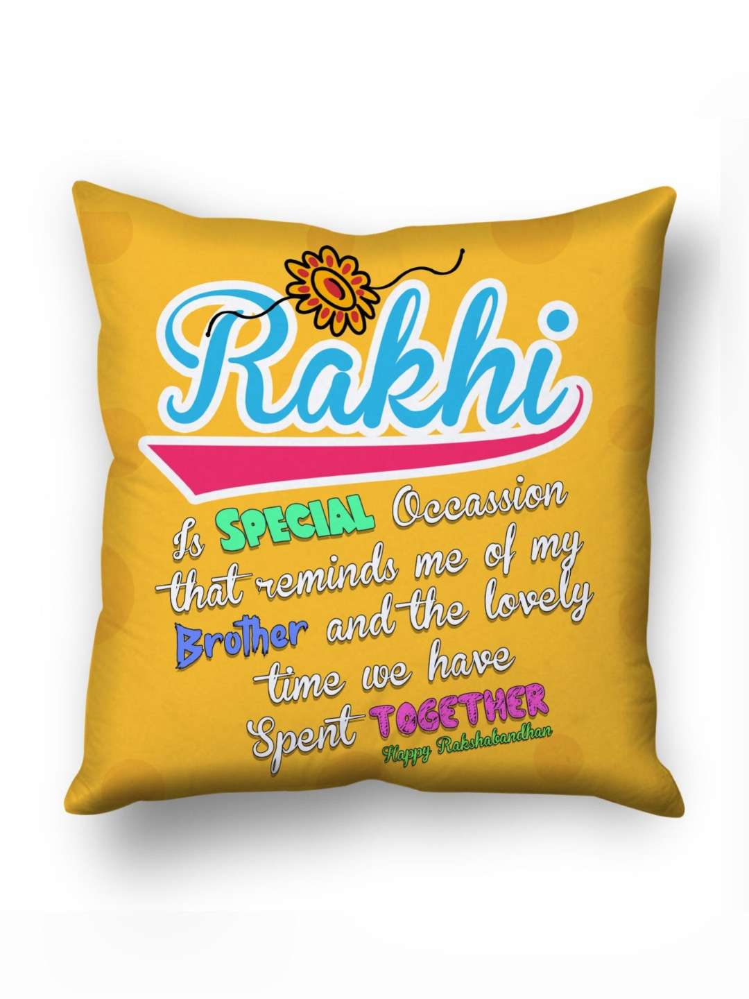 SKYTRENDS Yellow Quirky Satin Washable Square Cushion Cover -12x12In