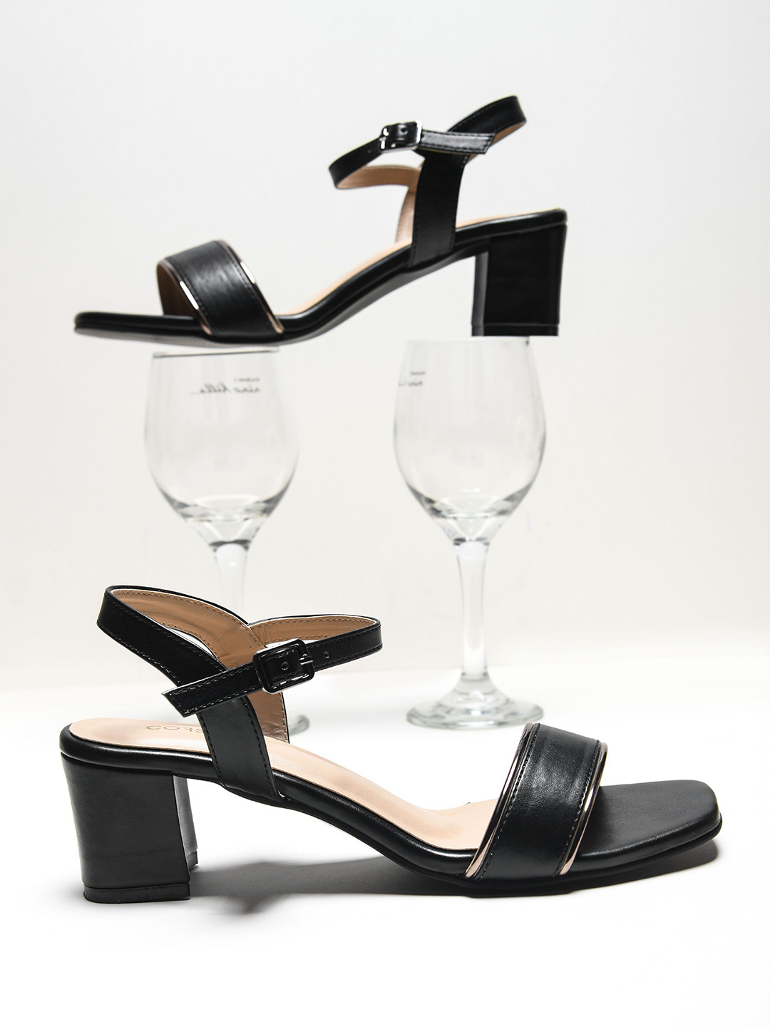 CORSICA Block Heel Sandals With Buckles