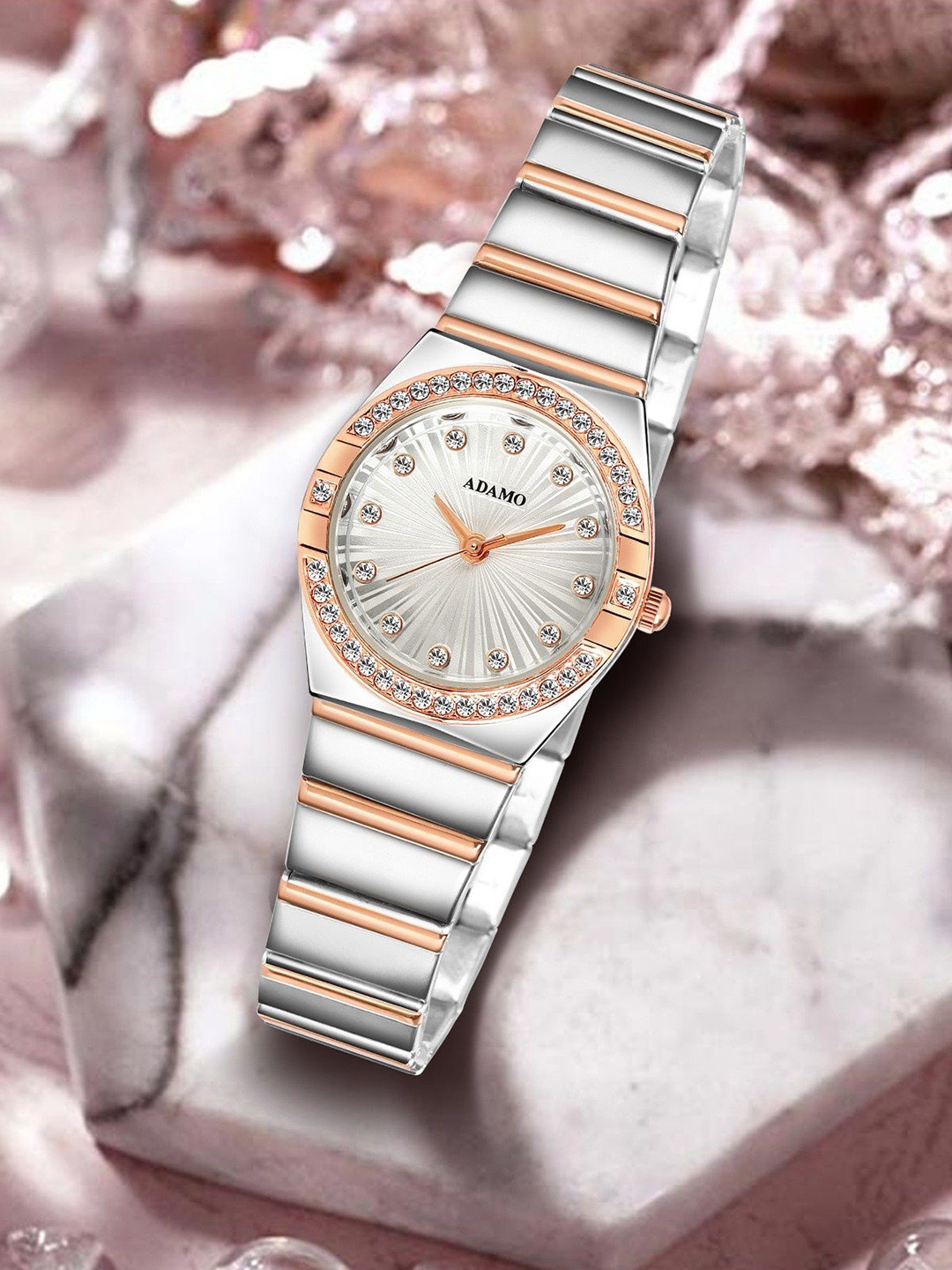 ADAMO Women Brass Dial & Straps Analogue Watch 892VVM01
