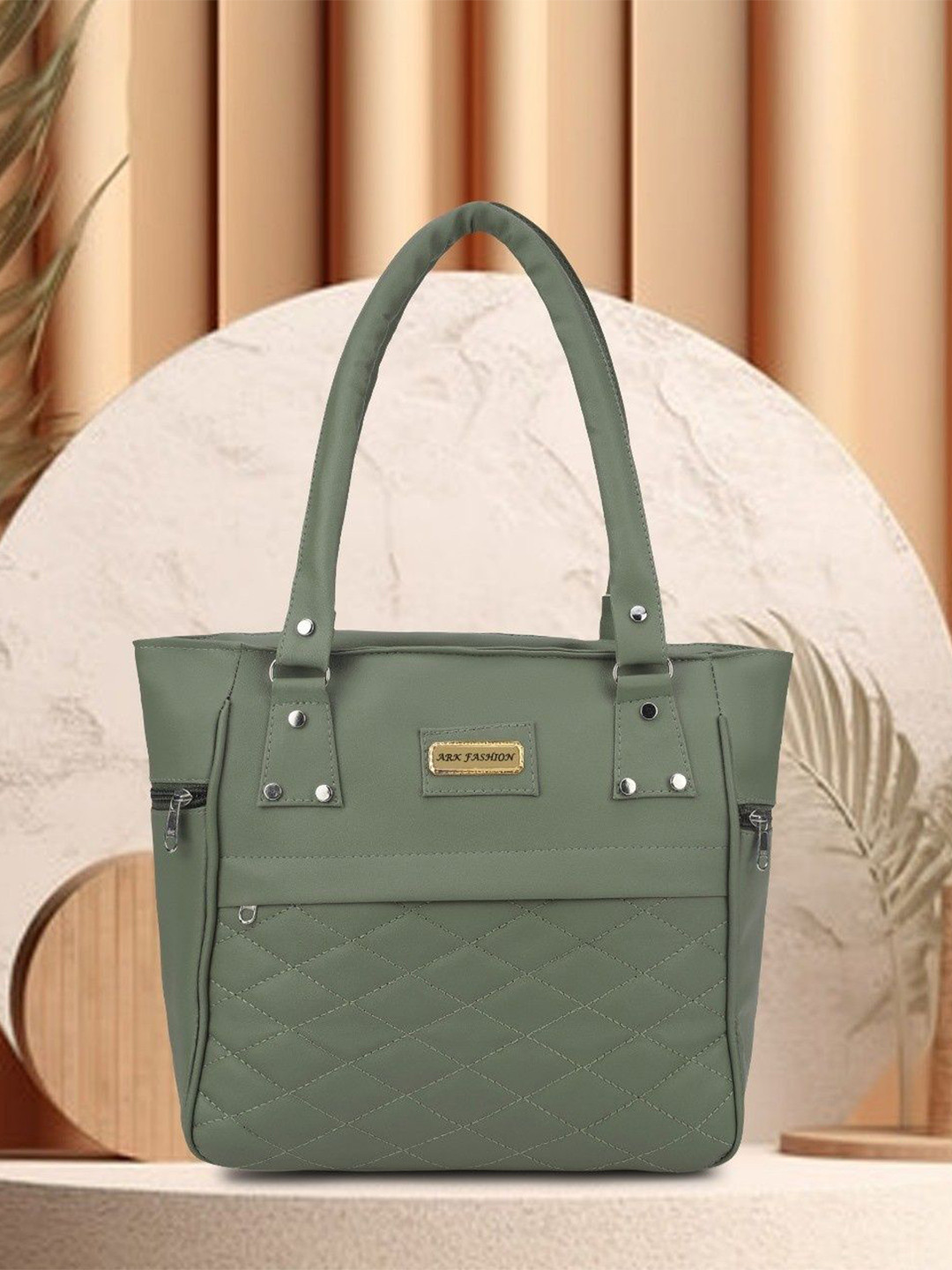 ARK FASHION PU Structured Shoulder Bag with Quilted