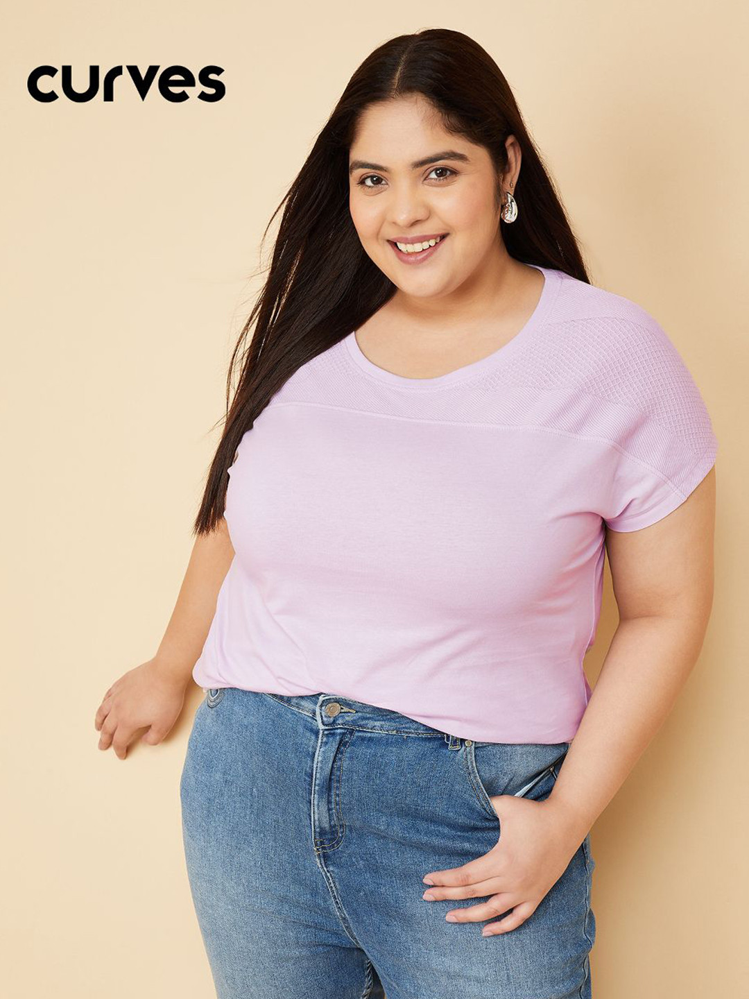 max Plus Size Round Neck Coton T-shirt