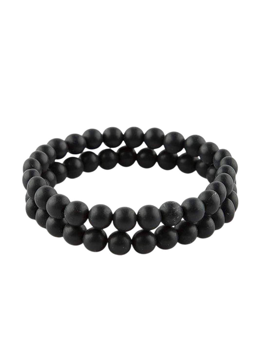 Sukhad Black Natural Stone Bracelet Pack Of 2