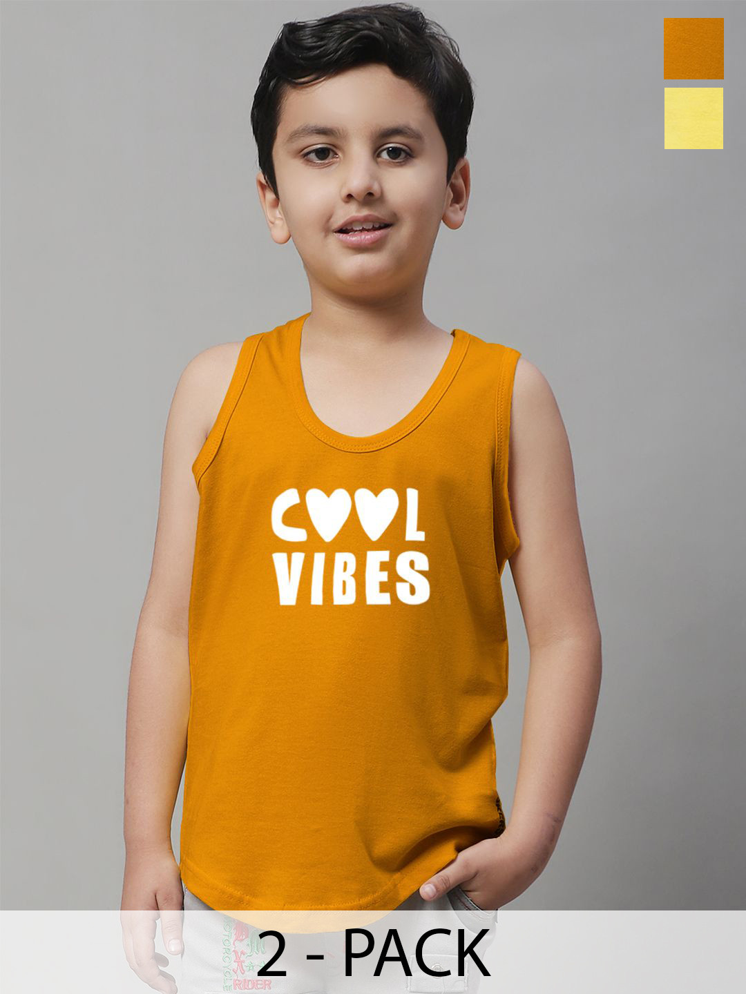 Friskers Boys 2-Pcs Printed Skin-Friendly Cotton Innerwear Vests KDC258-26-KDC261-06