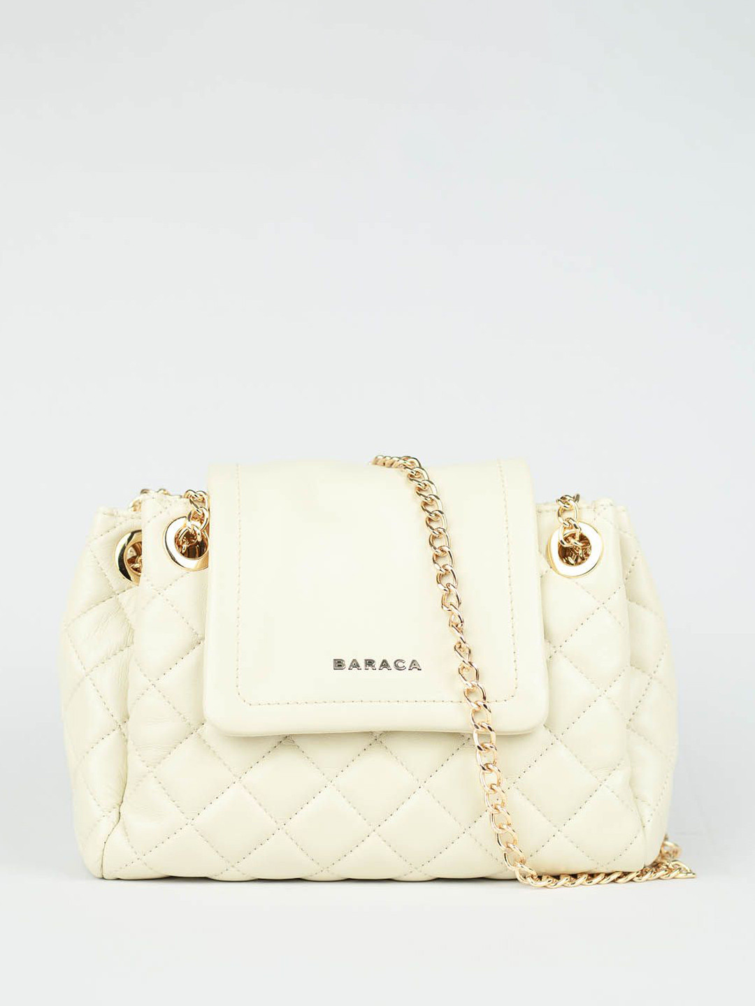 Baraca Textured Leather Sling Bag With Quilted