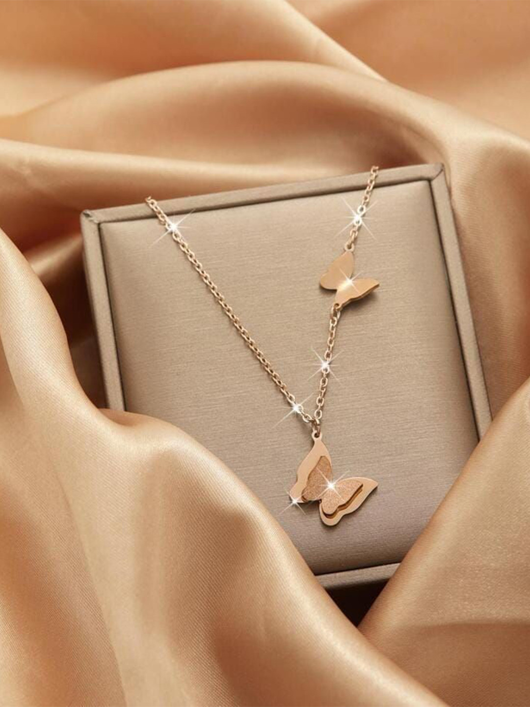 spyronix real treasure Rose Gold-Plated Necklace