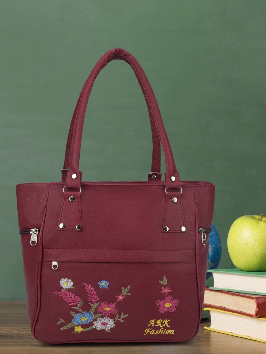 ARK FASHION Embellished PU Structured Shoulder Bag