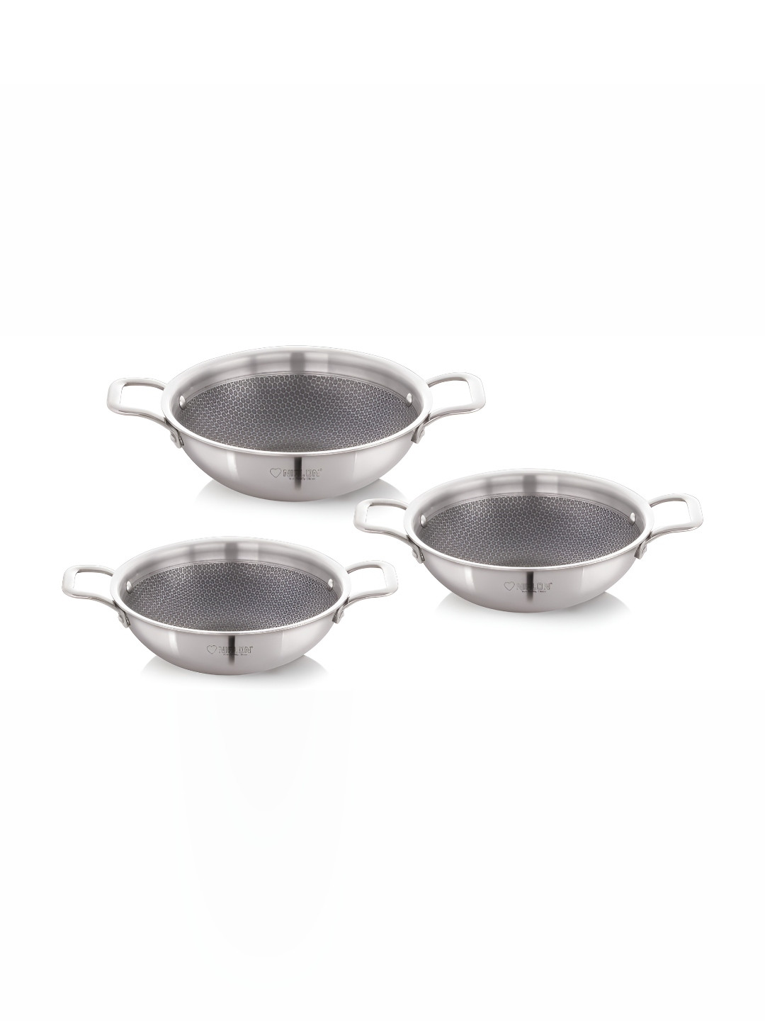 NIRLON Silver-Toned Induction Base Cookware Set of