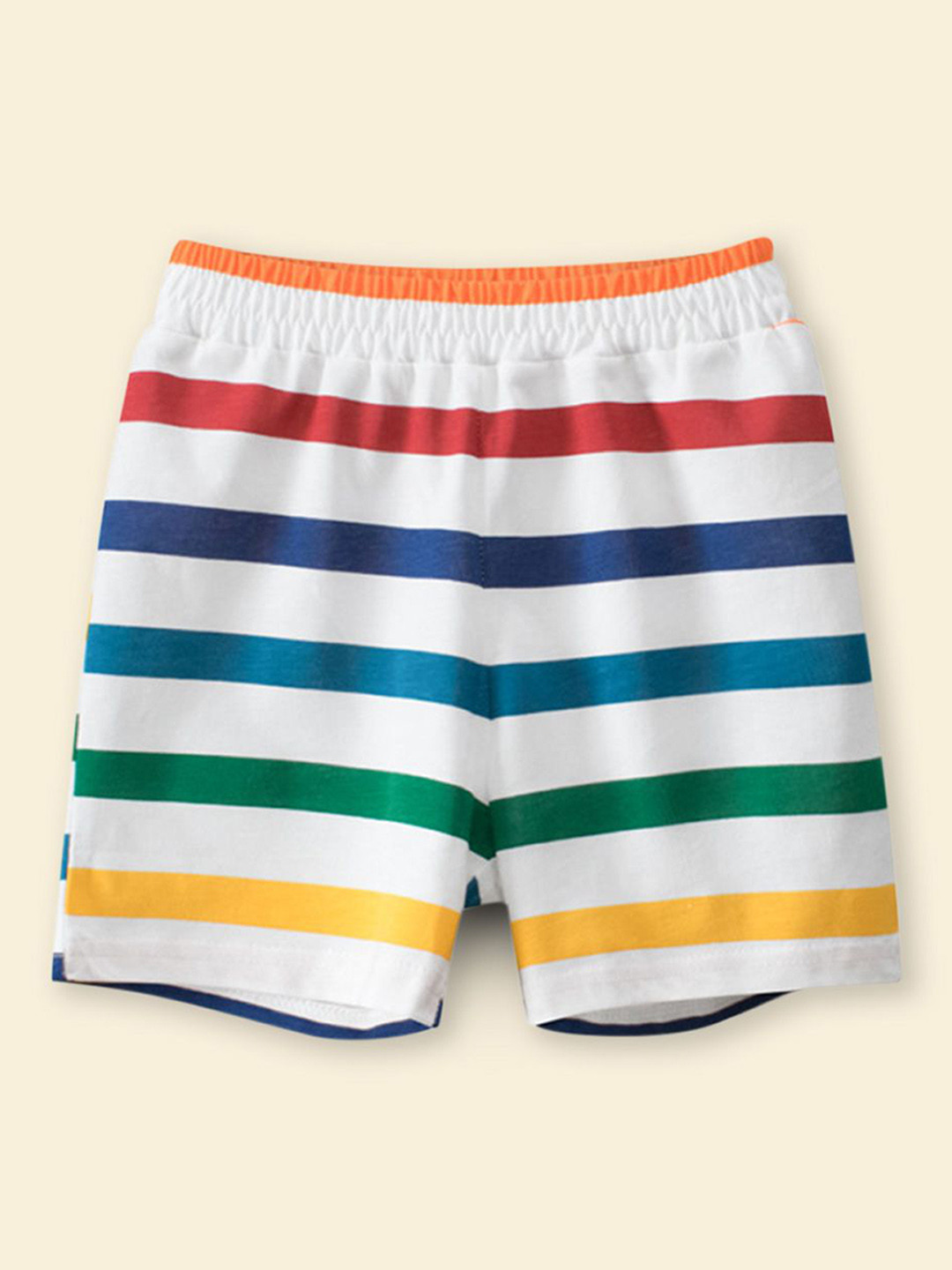 INCLUD Boys Horizontal Striped Regular Fit Mid-Rise Shorts