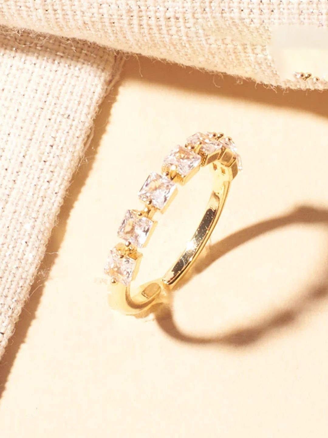 SALTY Pack of 2 Women Gold Multi-Stone Ring