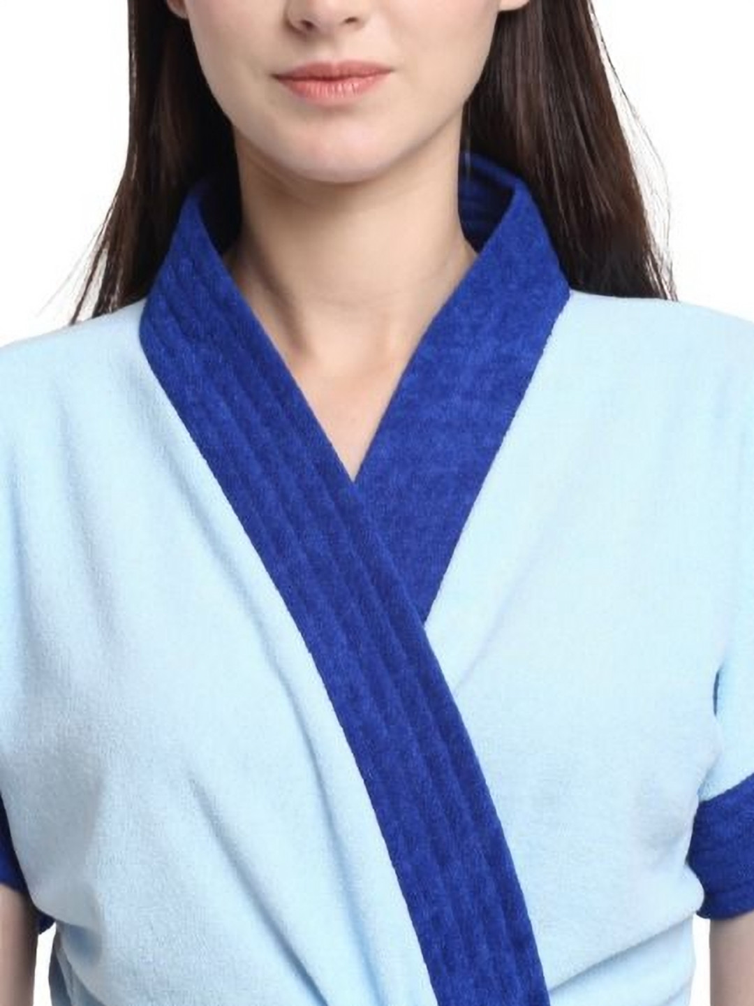 Aura Contrast Cotton Shawl-Collar Bath Robe