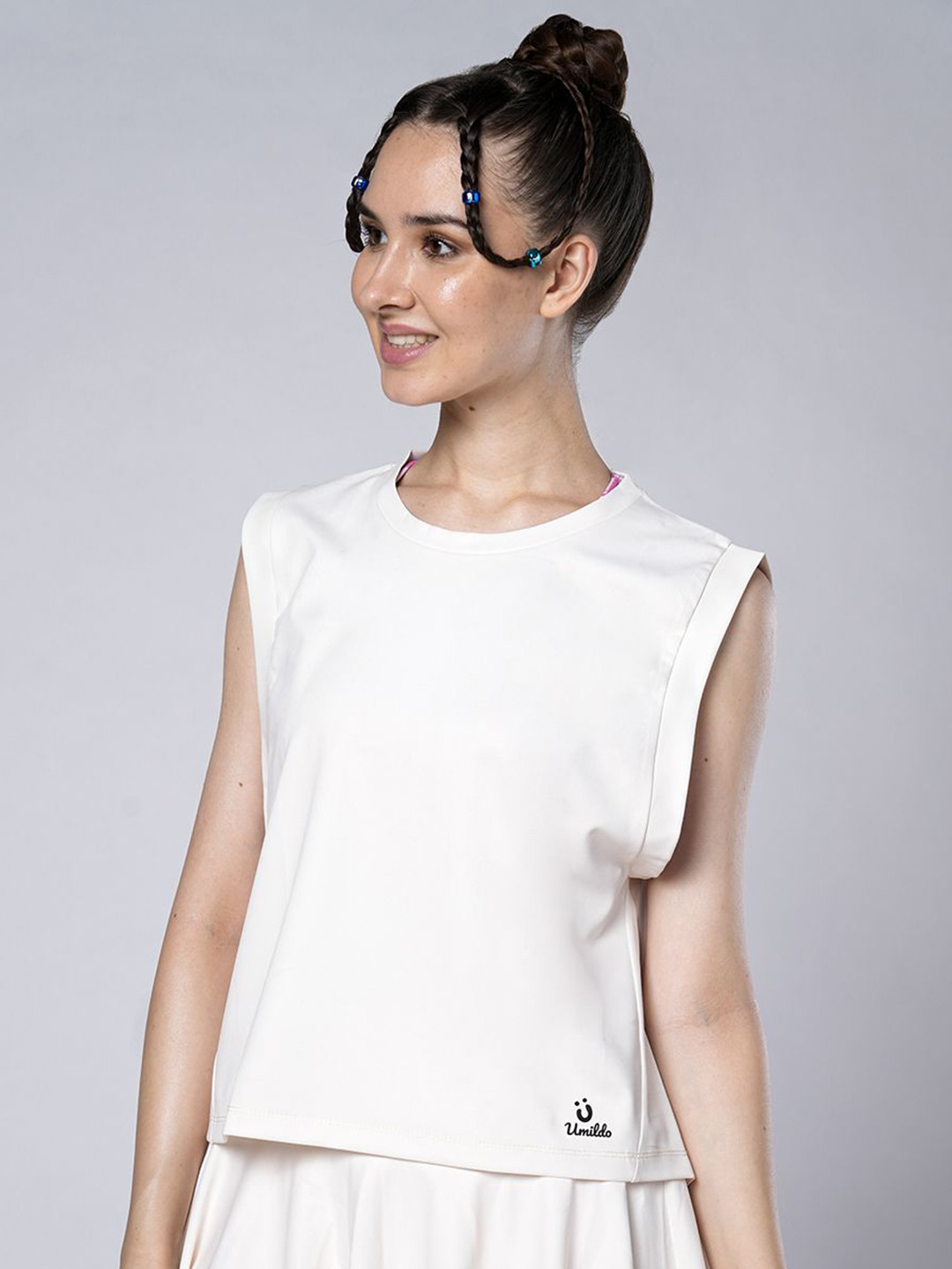 UMILDO Women Brand Logo Printed Sleeveless Tank Top