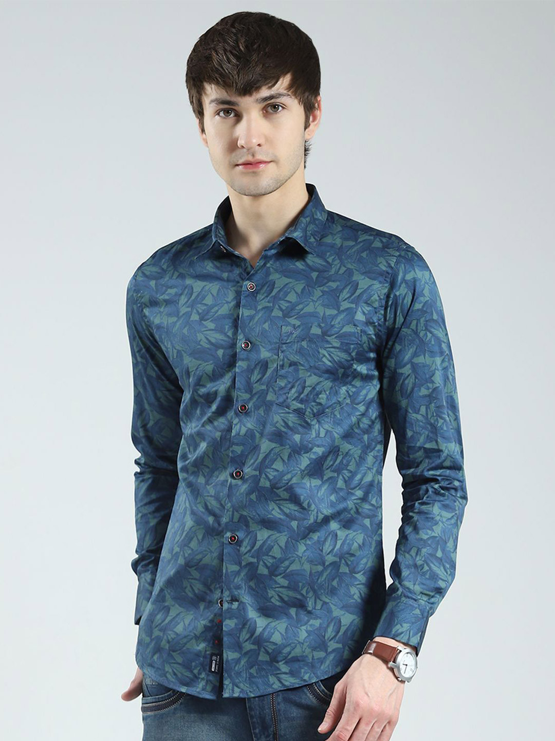 Monte Carlo Slim Fit Floral Printed Casual Shirt