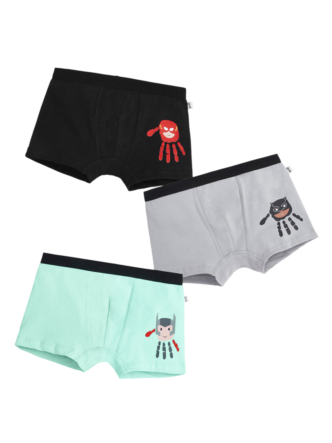 You Got Plan B Boys Pack Of 3 Printed Short Trunk BXB-Handprint-4-6