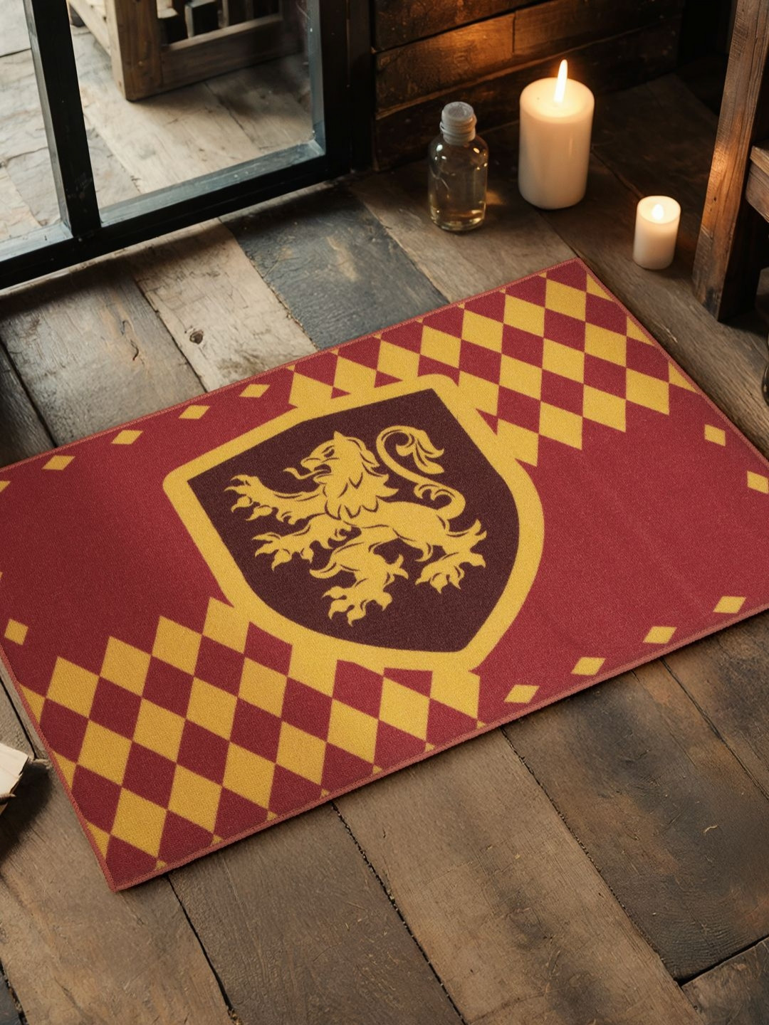 The Souled Store Red & Yellow Anti-Skid Gryffindor Printed Floor Mat