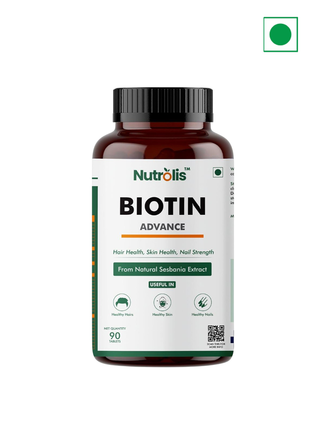 Nutrolis Biotin Advance Tablets For Hair, Skin & Nails - 90 Tablets