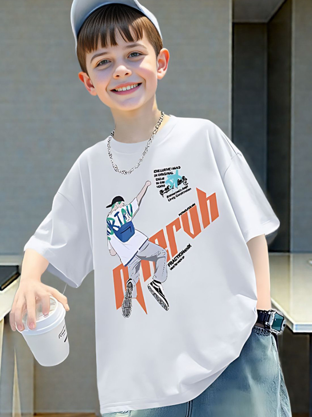 FOREVER FRIDAY Boys Graphic Printed Applique Regular Fit T-shirt