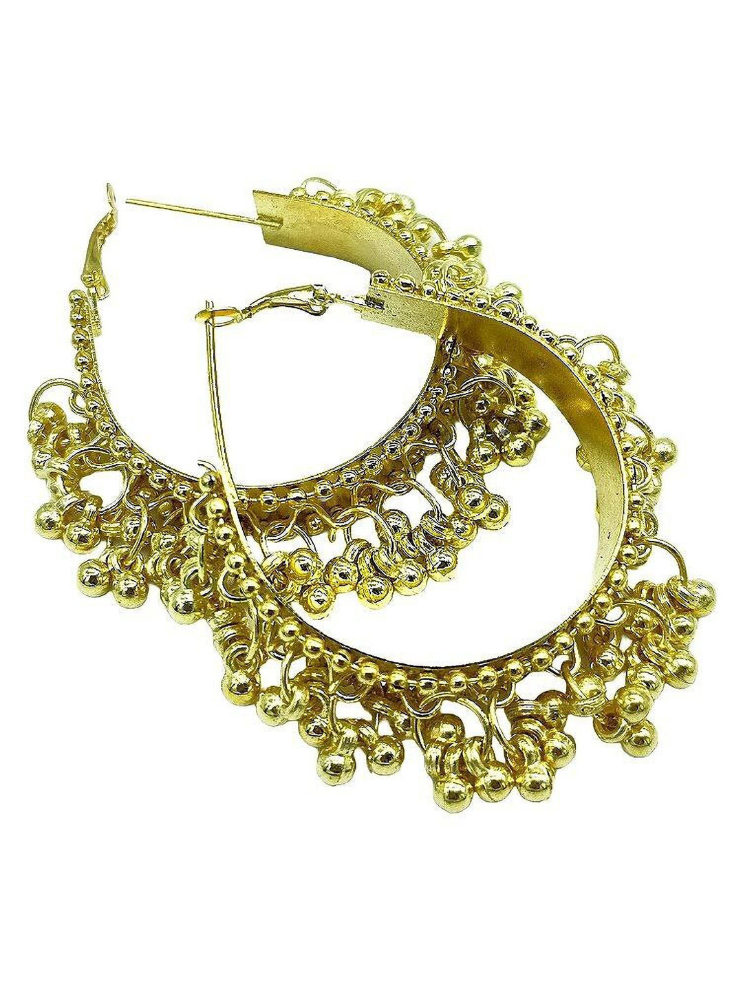 Yash Jewels Emporiums Gold-Plated Circular Shaped Hoop Earrings