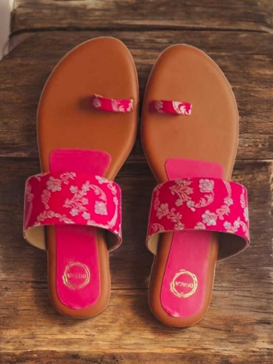 Dhaga Women Printed Slip-On One Toe Ethnic Flats
