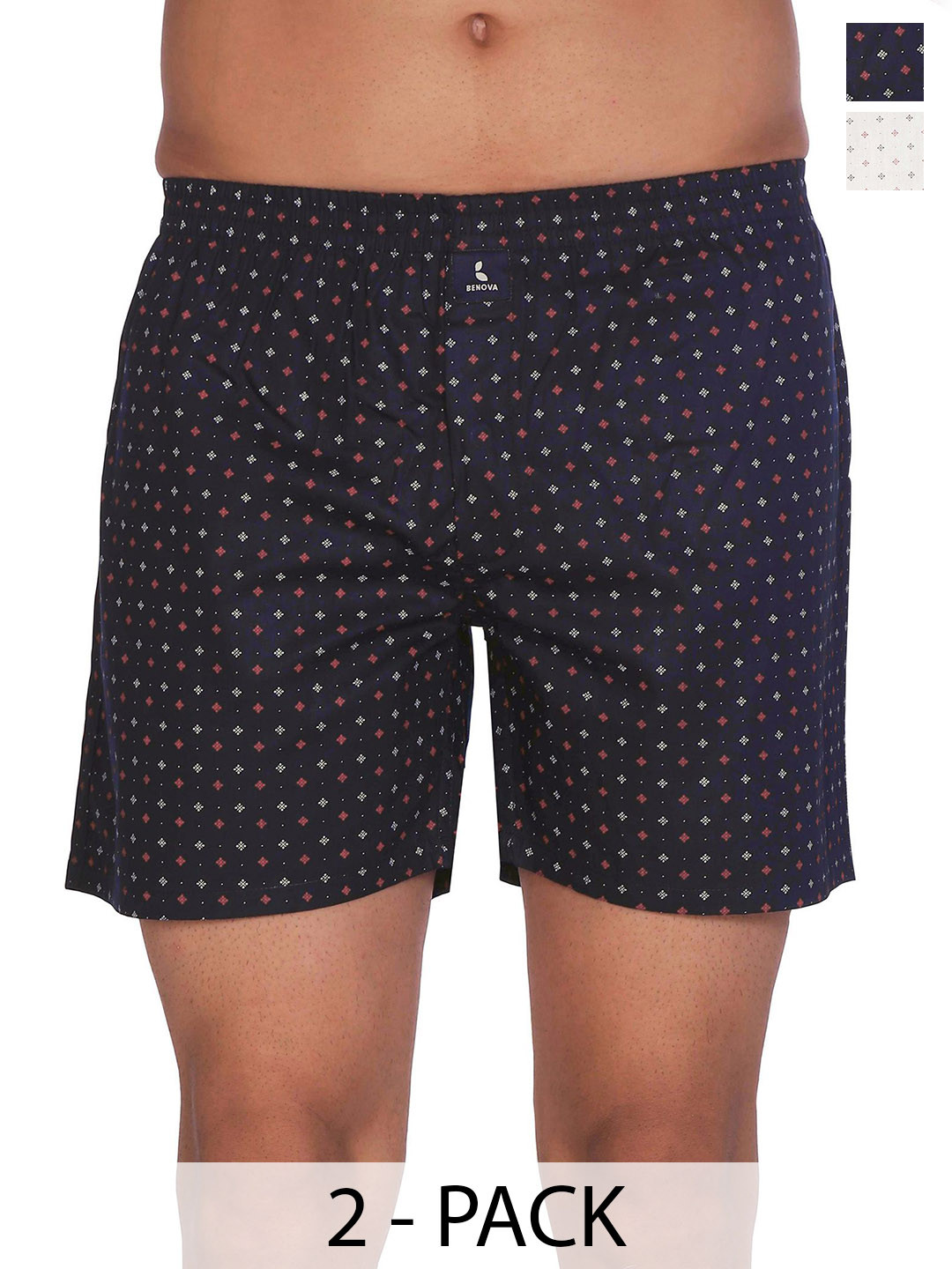 BENOVA Pack Of 2 Printed Pure Cotton Boxers BNV-24-23-P2-S