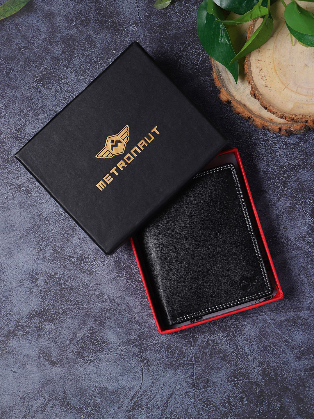 Metronaut Men Textured Two Fold Wallet With 5 Card Slots