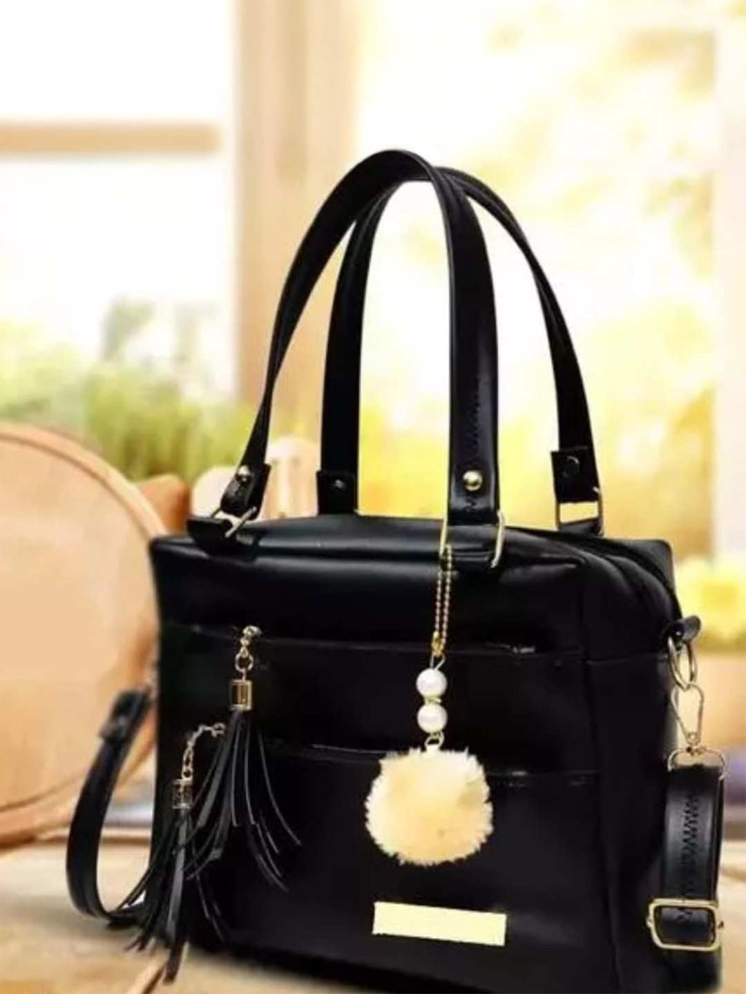 ARK FASHION PU Structured Handheld Bag With Tasselled