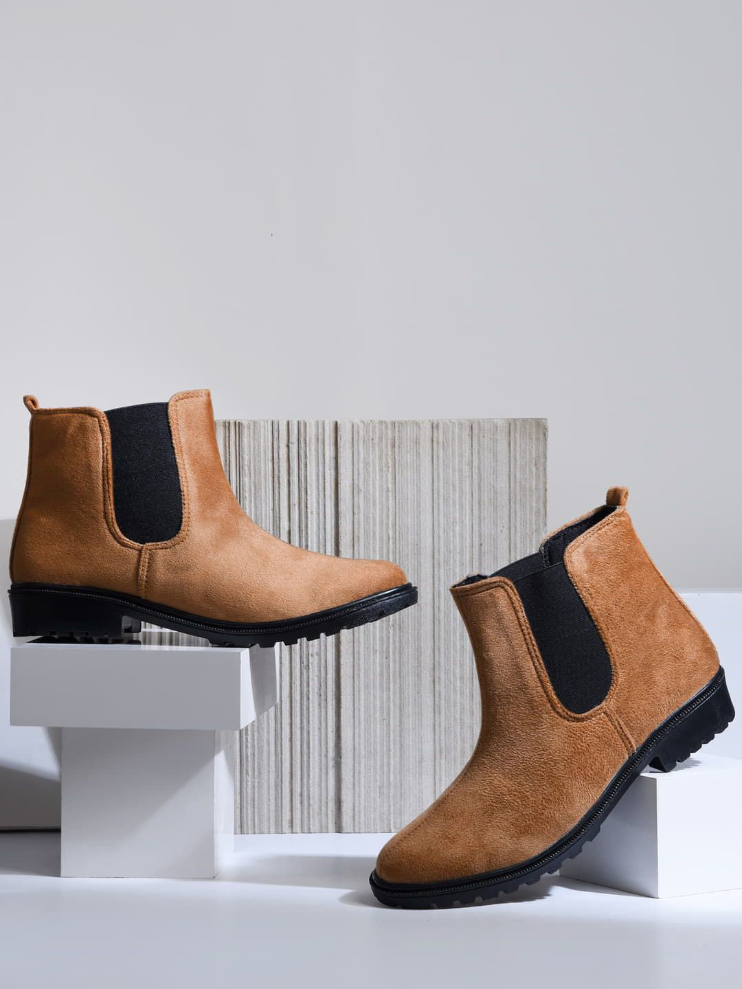 Snasta Women Plush Chenille Chelsea Boots