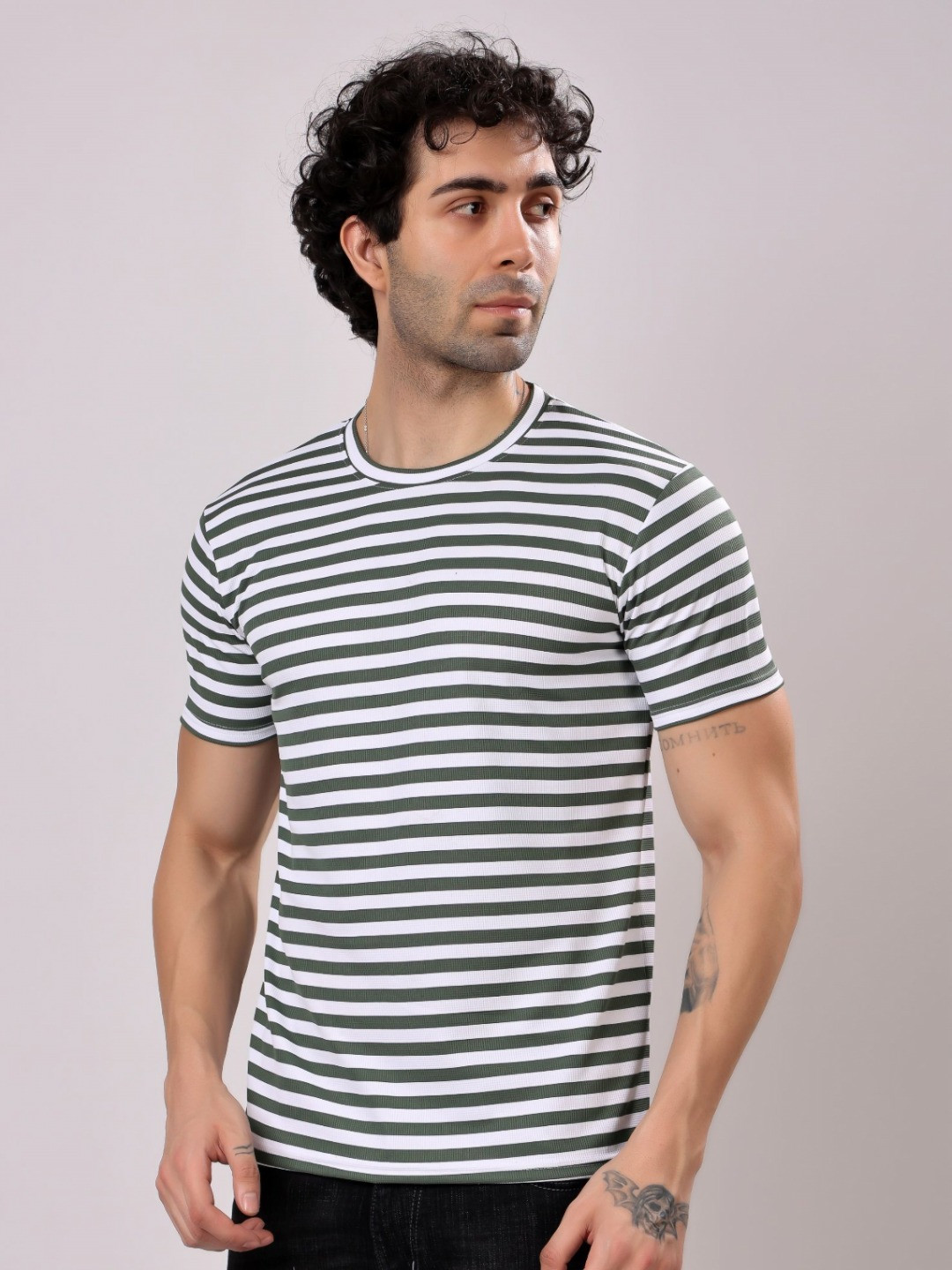 TQH Striped Short Sleeves Round Neck T-shirt