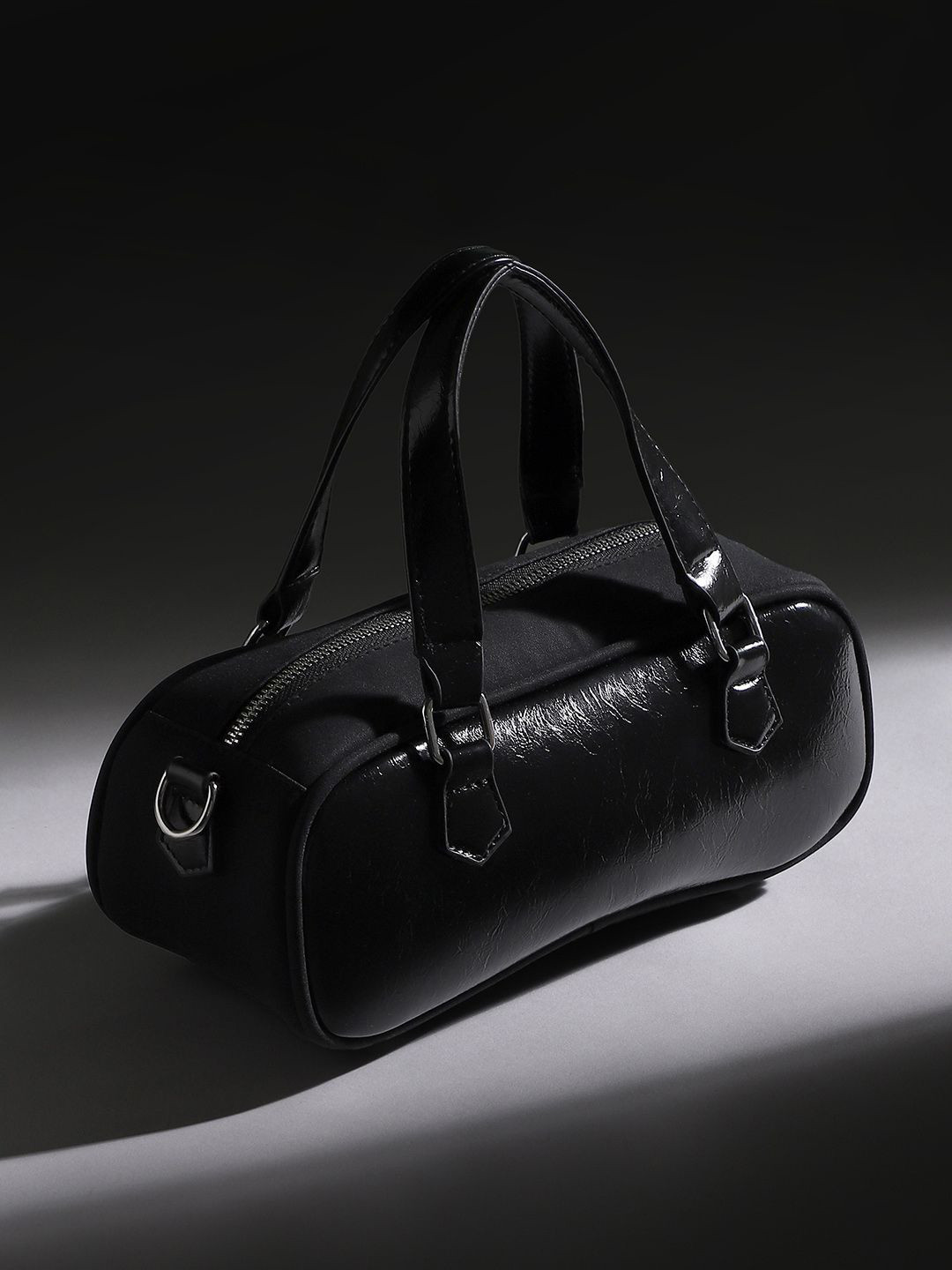 HAUTE SAUCE  Leather Structured The Small Retro Bowling Handheld Bag