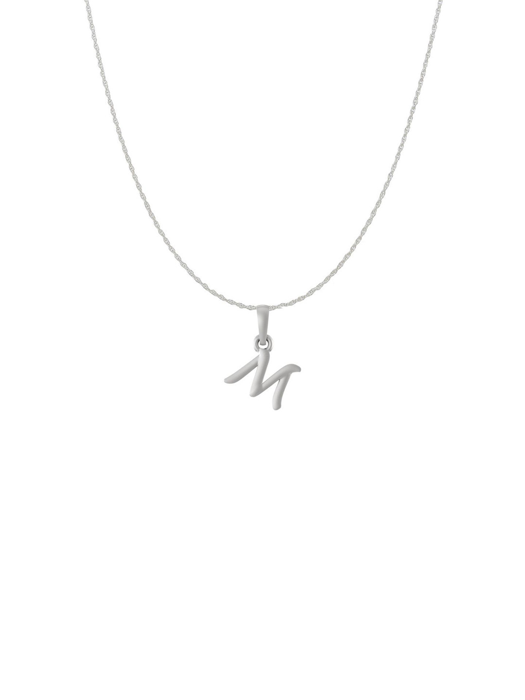 AKSHAT SAPPHIRE 925 Sterling Silver M Alphabet Pendant with Rope Chain