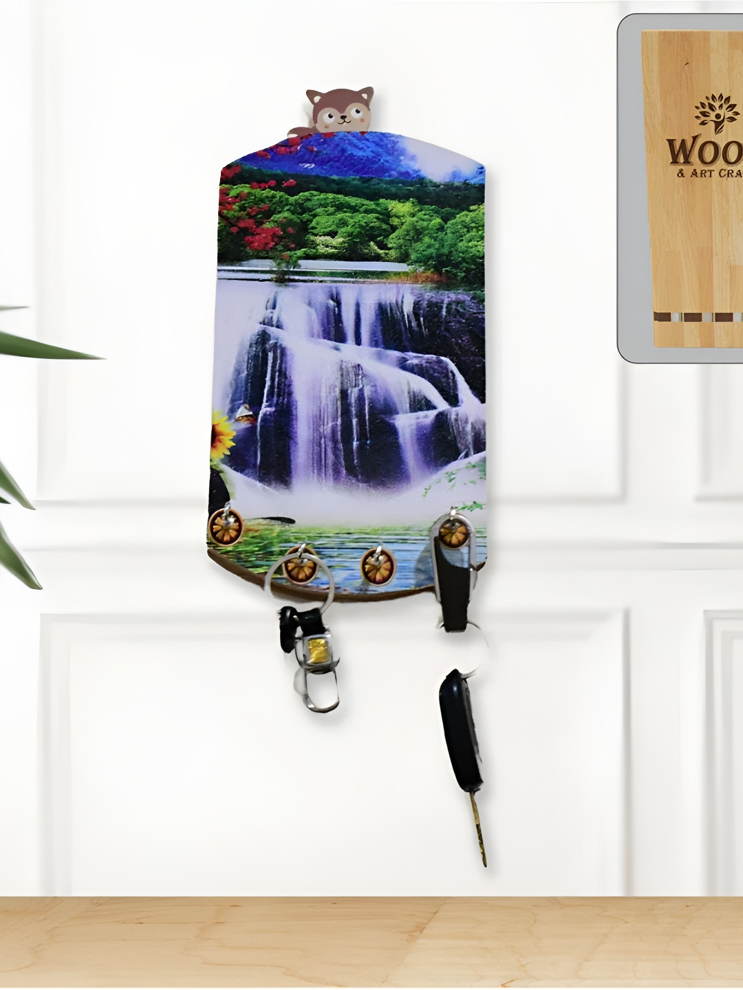 DeoDap Decorative Wooden Landscape Art with Hooks